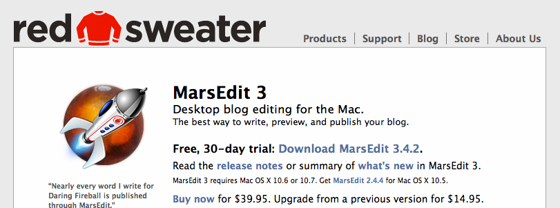 MarsEdit 3 - Desktop blog editing for the Mac.